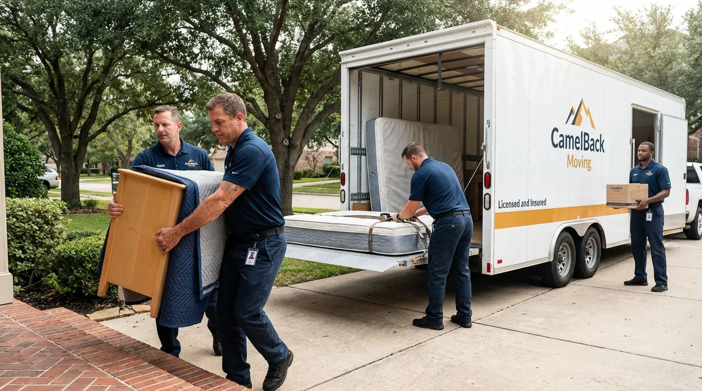 Crew loading residential truck for cross-state move from Bridgeville, DE